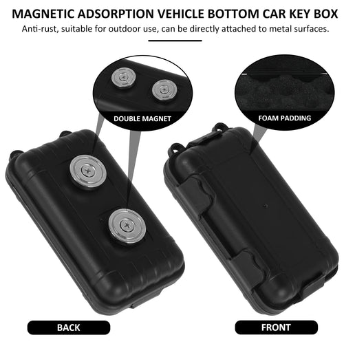 Waterproof magnetic key holder box attached to car undercarriage